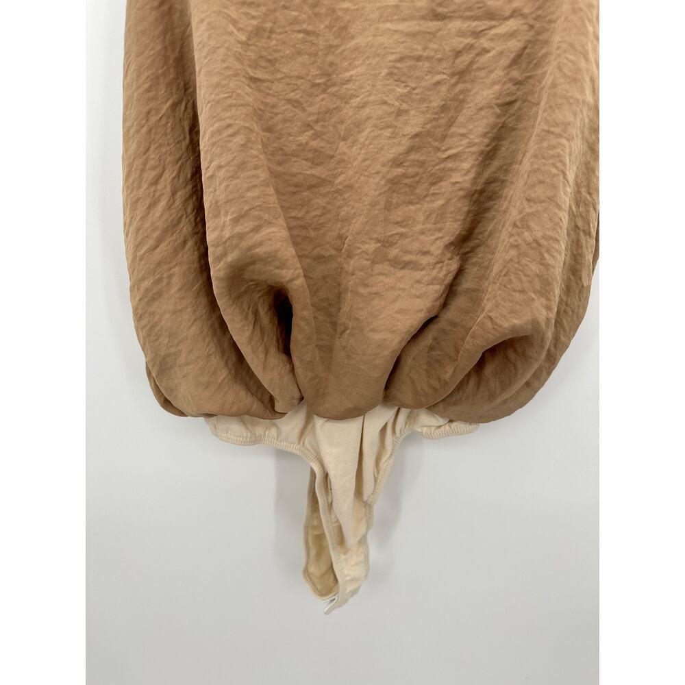 4SI3NNA Womens Tank Bodysuit‎ Size S Cream Brown Blouse Minimal Capsule - Picture 3 of 8